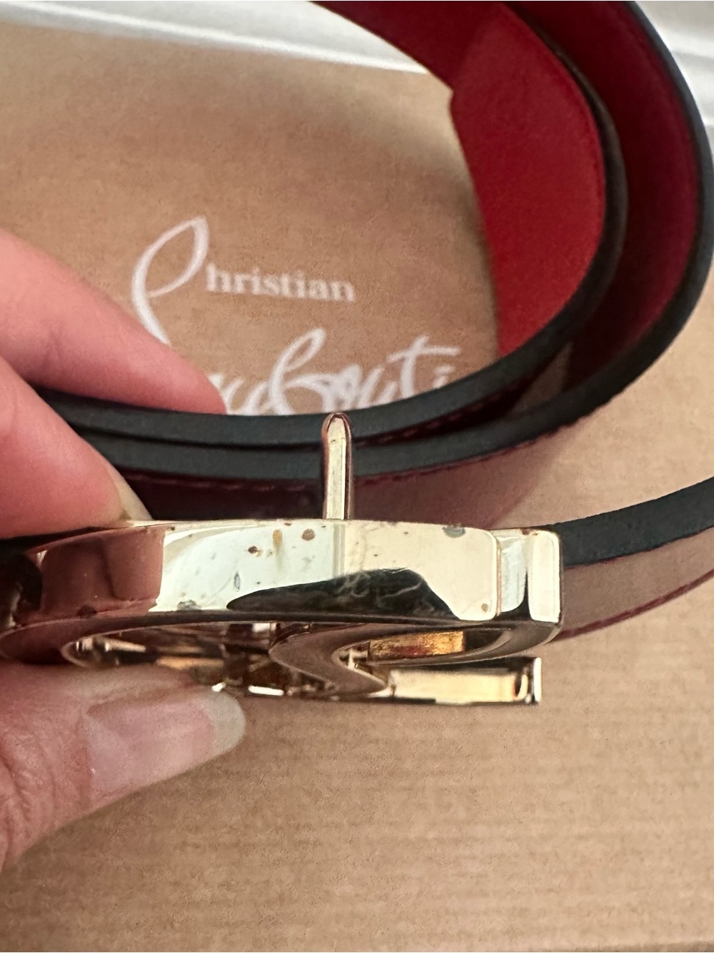 Christian Louboutin Red Patent Leather Belt - Picture 8 of 9